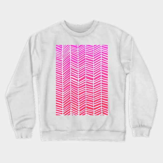 Herringbone Pink Crewneck Sweatshirt by CatCoq